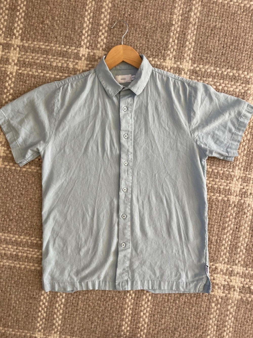 Onia Men's Short Sleeve Stretch Linen Button-Up Shirt S